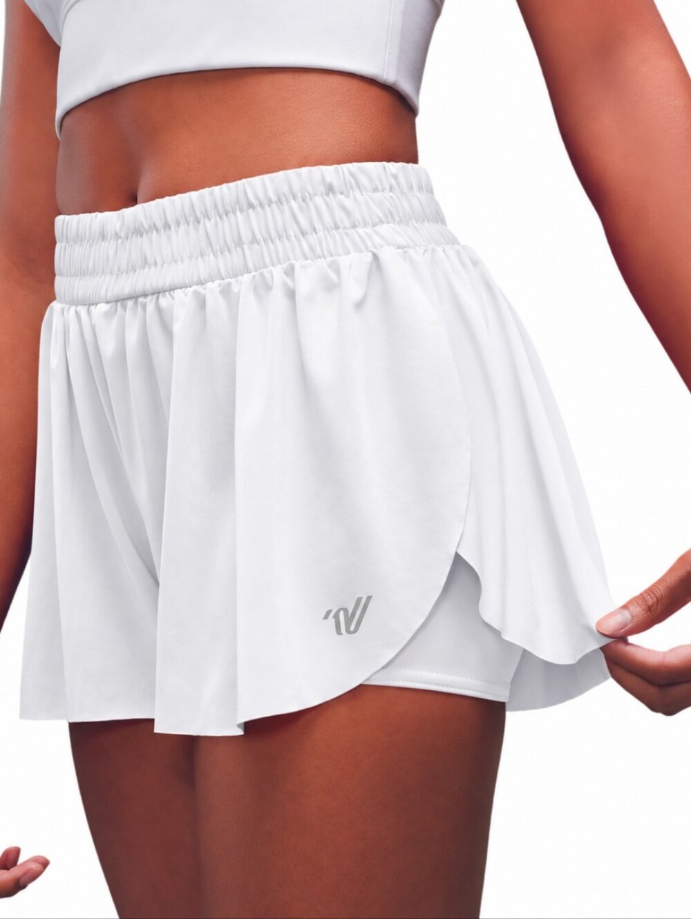 Varsity Spirit White Flutter Athletic Shorts Large